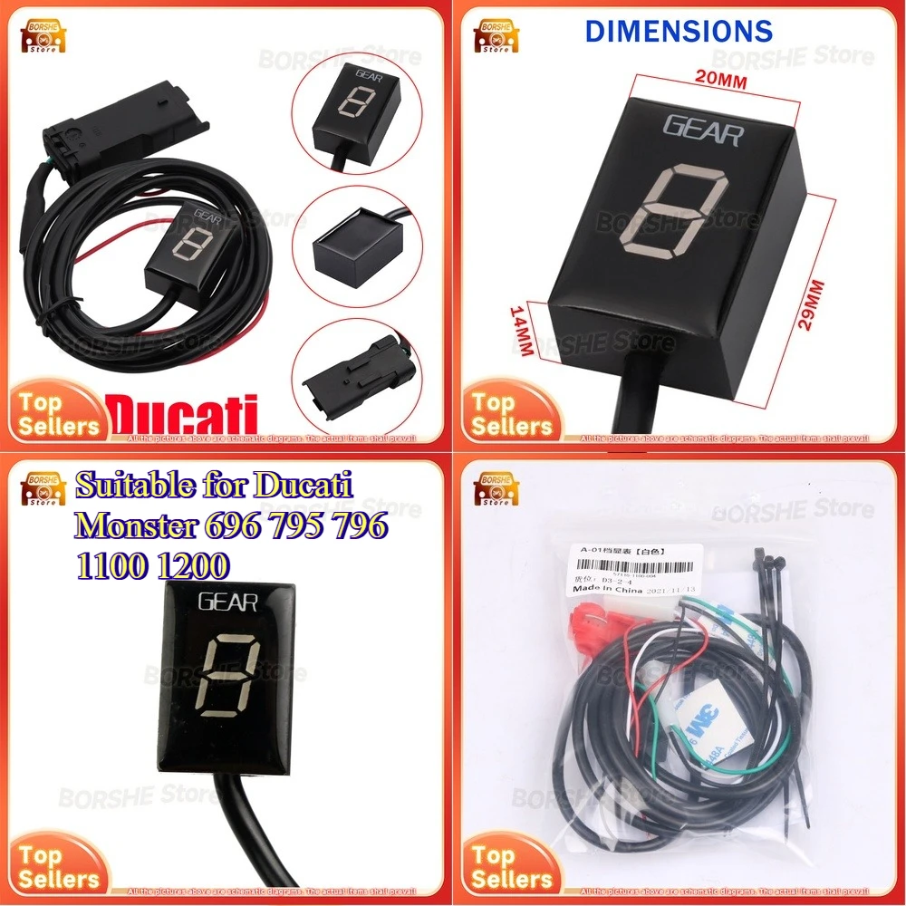 

2026 Suitable for Ducati Monster 696 795 796 1100 1200 Gear Position Indicator Meter Display for Motorcycle and Automotive Use