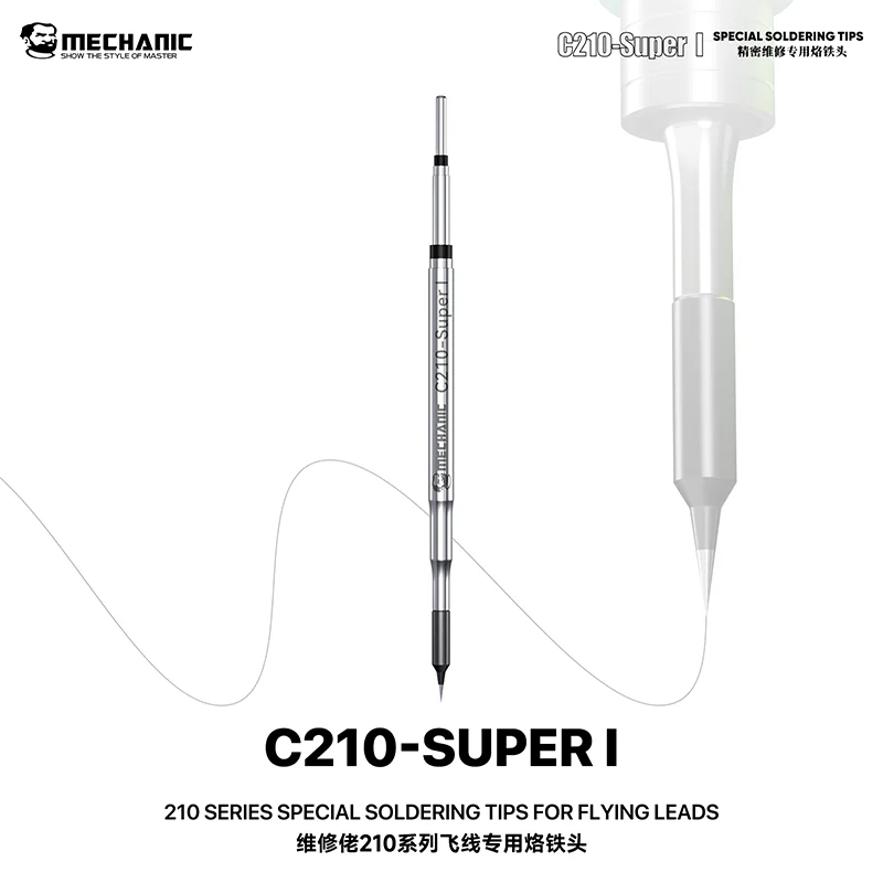 MECHANIC C210-SUPER I Ultra-Fine Point Soldering Tip, Fast Heat Oxygen-Free Copper Tip for Mobile Phone Desoldering Rework