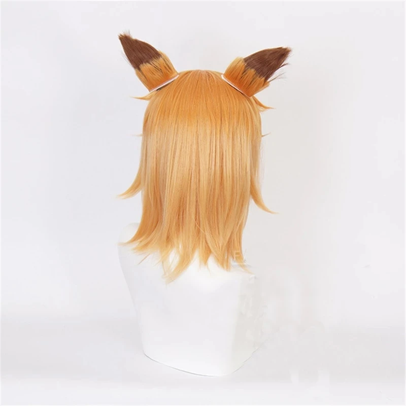 Anime Sewayaki Kitsune Geen Senko-San Senko Pruiken Cosplay Kostuum Lolita Gradiënt Kort Haar Pruik Met Oren Halloween Party pruik