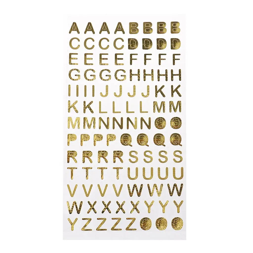 2X Metallic Gold Modern Stickers Scrapbooking DIY Album Card Crafts