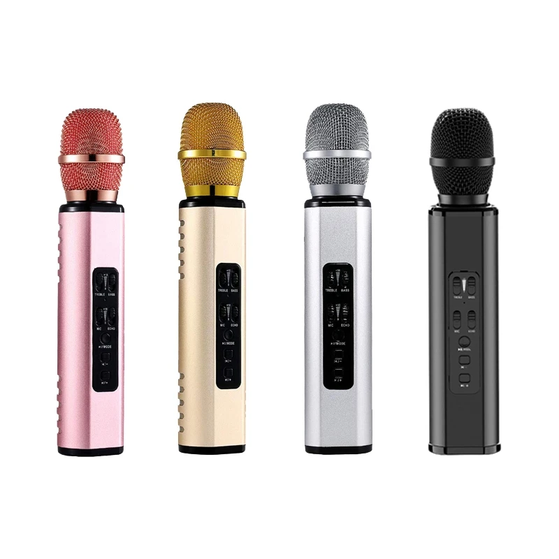 

Multi Functional Wireless Bluetooth Karaoke Microphone Double Speakers Portable Smart Karaoke Mic For Mobile Phone