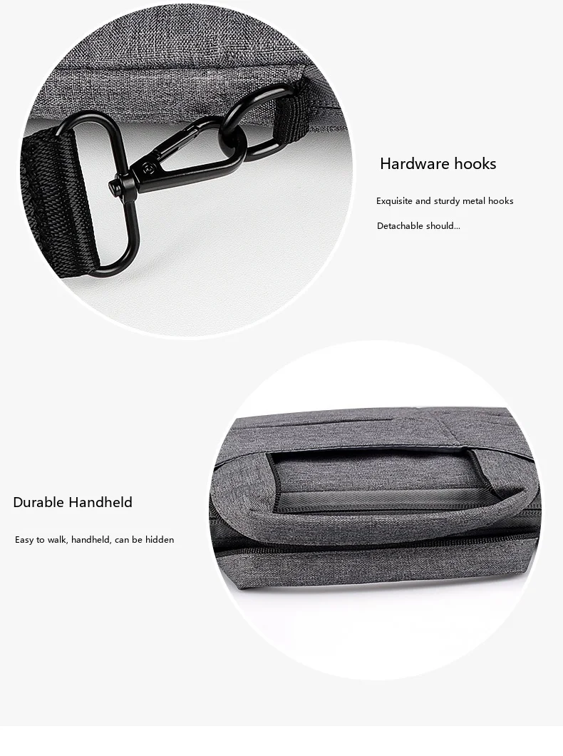 Oxford Laptop-Umhängetasche 14 15 Zoll Wasserdichte Aktentasche für MacBook Tragbare Schulter-Handtasche – Detail 13