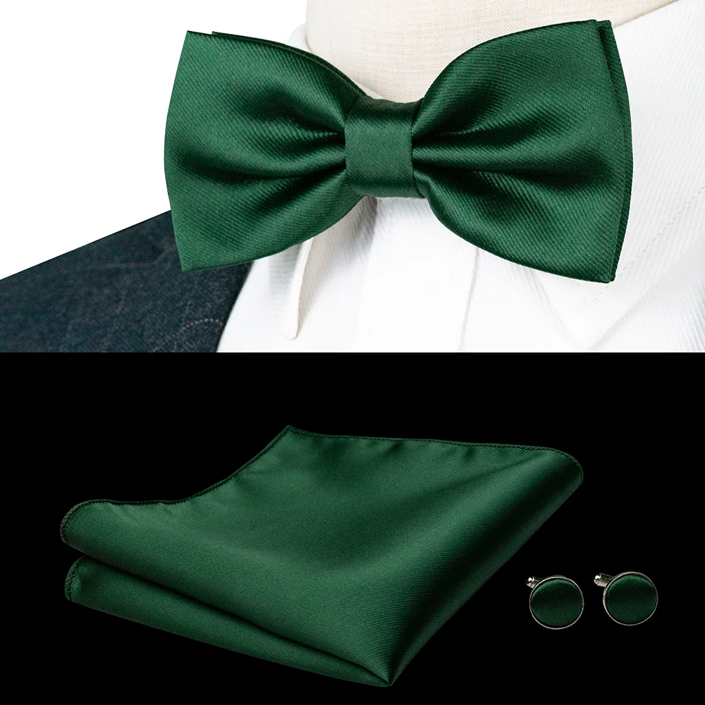 EASTEPIC Men's Bow Tie Sets Including Exquisite Cufflinks and Soft Handkerchieves Shiny Accessories of Satin for Men at Weddings