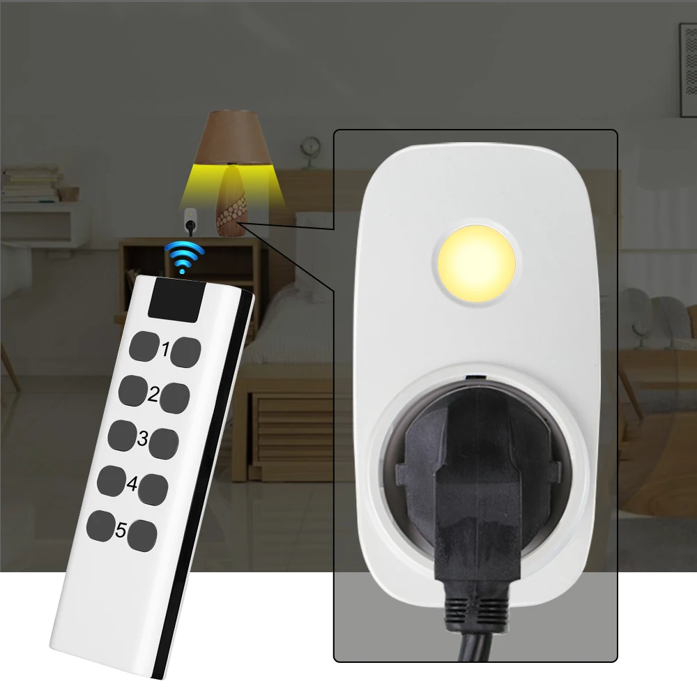 

Smart Remote Control Sockets EU Wall Socket 16A Power Plug 220V Wireless RF Programmable Controller Switch French Light Outlet