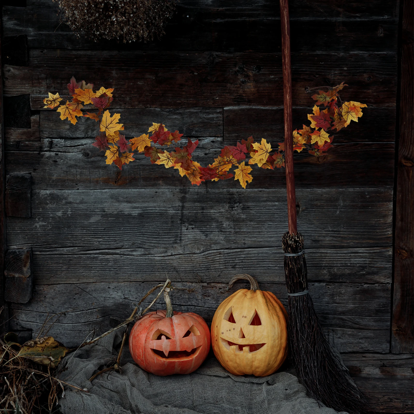 

1Pcs Wall Hanging Maple Leaf Rattan Plastic Artificial Autumn Vine Festival Party Thanksgiving Holiday Decor