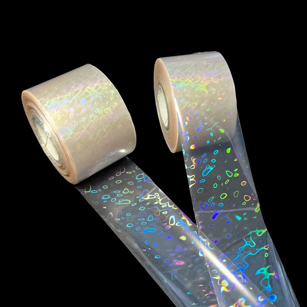 Heat Transfer Foils 4CM 120M Stripe Holographic Paper Clear Transparent Hot Stamping Lure Foil Fishing Lures Laser Hologram Film