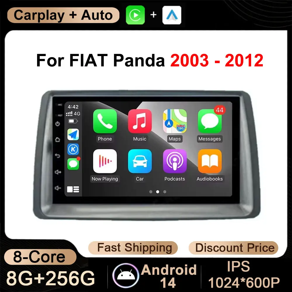 Android Auto For FIAT Panda 2003 - 2012 7 inch Car Radio Multimedia Video Navigation GPS Player Support WiFi DSP IPS QLED Screen
