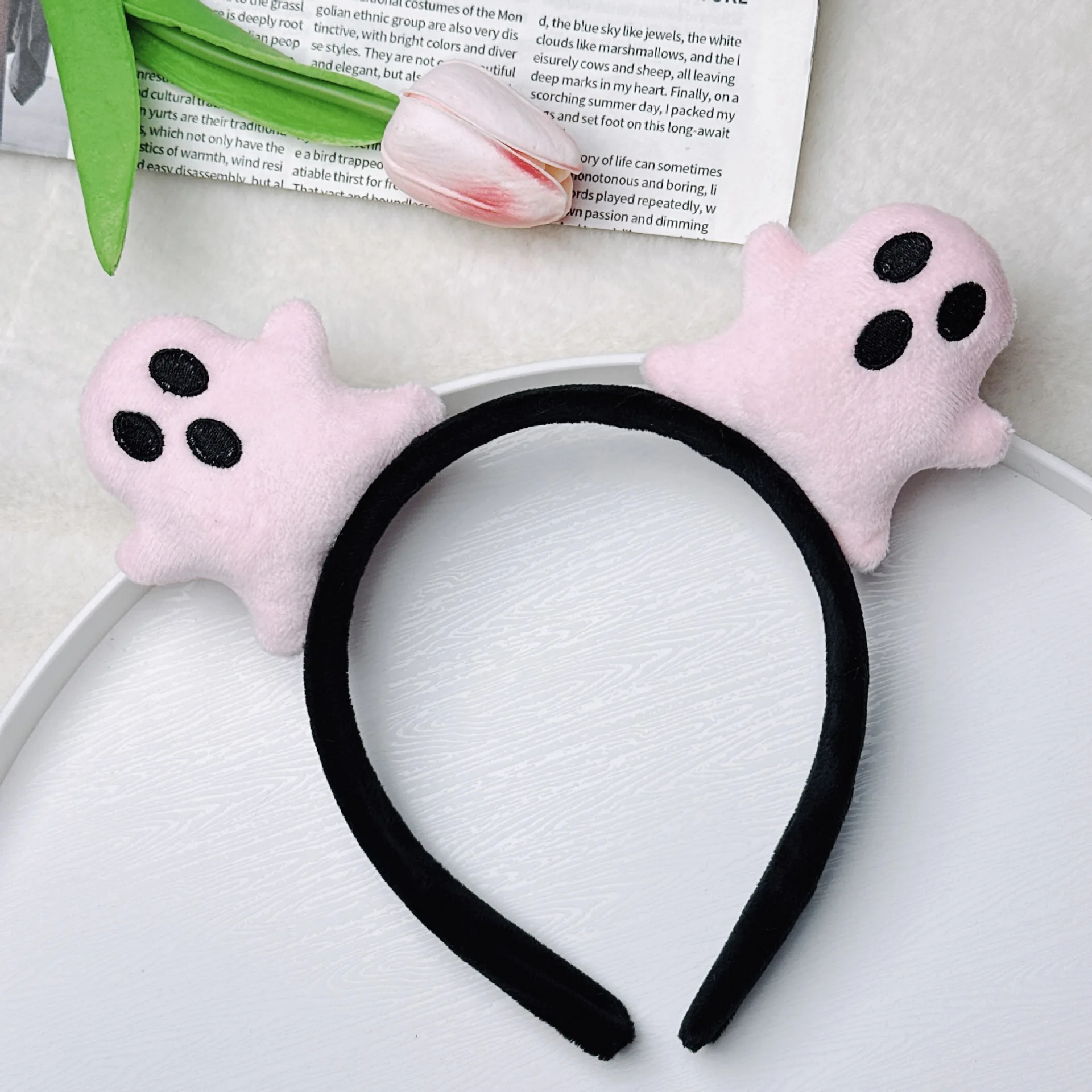 Halloween fun ghost headband, face-washing headband, high hair headband, hair clip, headband wholesale, cartoon pumpkin headwear