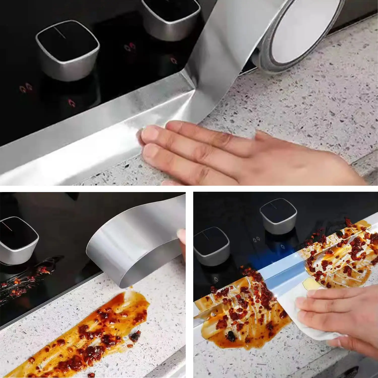 شريط لاصق من رقائق الألومنيوم عالي التحمل مقاوم للماء، درجة حرارة عالية، شريط عازل لفتحة التهوية للأنابيب والغلق والختم #4