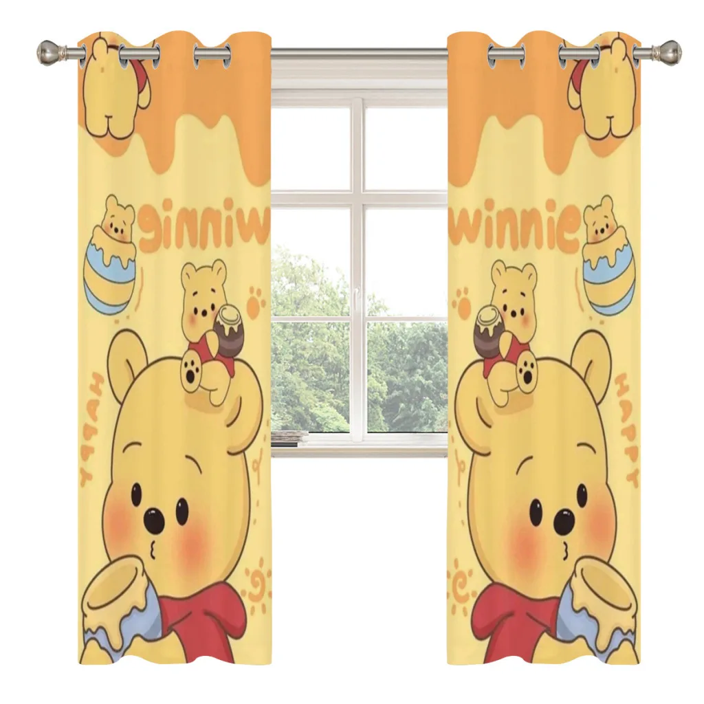 Winnie The Pooh And The Wind Blows 2 PC Blackout Windows Curtain  for Living Room Bedroom Bathroom Curtains