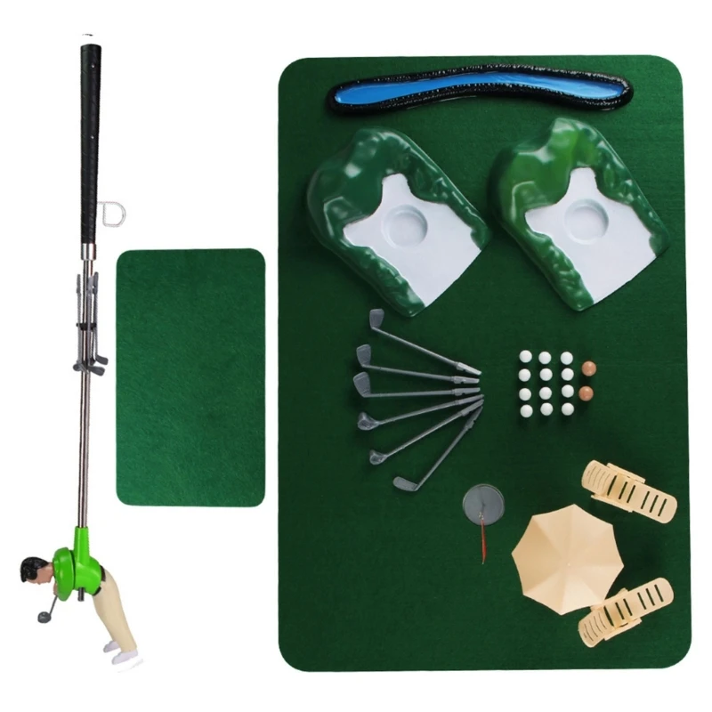 Minitype Golfer Set Conjunto acessórios golfe para crianças Jogo golfe interno Jogo golfe engraçado