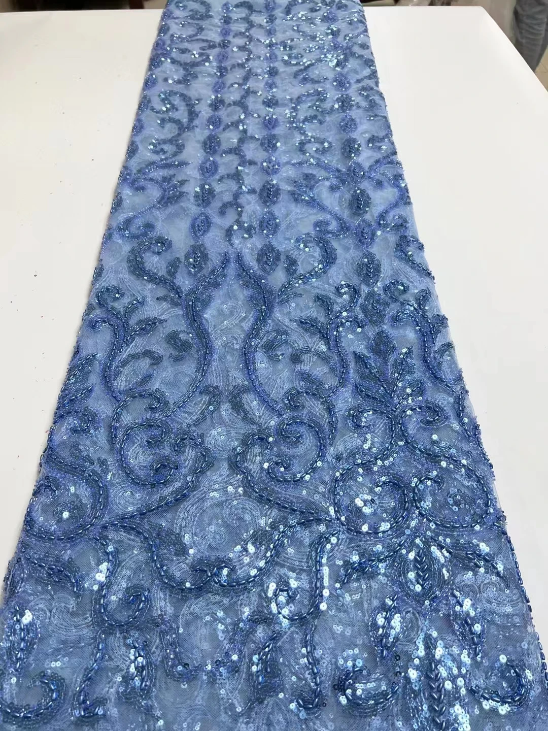 

African Lace Fabric Sequin Beads Lace Embroidery Nigerian Lace Fabric 2024 High Quality Lace for Sewing Dress DX 2