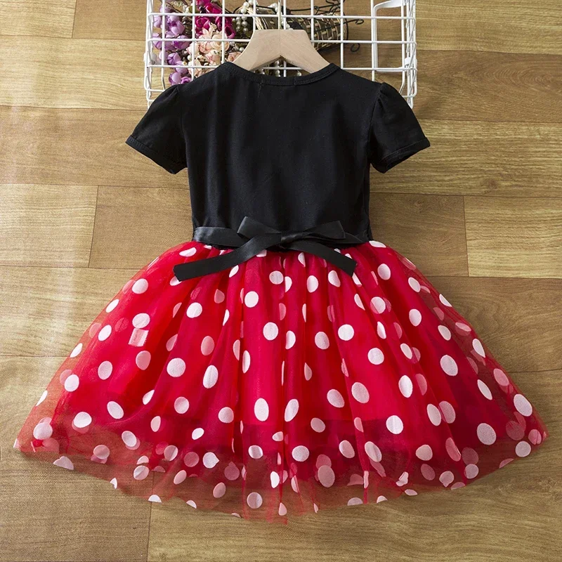 Cute Baby Girl Dress for 9M-4Yrs Children Summer Clothes Kids Minni Mouse Polka Dot Dress Girls Birthday Party Christmas cos