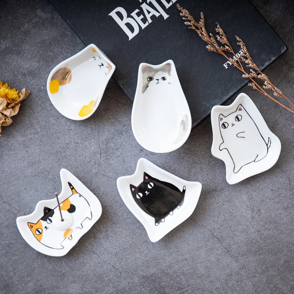 

Ceramic Decorative Kitchen Tableware Accessories Kitten Shaped Vinegar Seasoning Plate Dessert Dish Sauce Dish Fruit Snack Tray