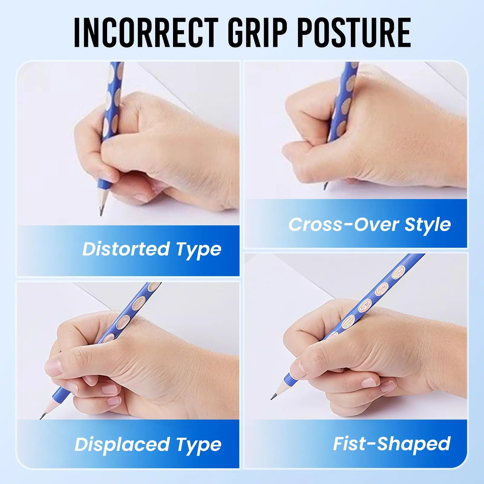 

Инструменты для рукописного ввода, регулируемый зажим для карандашей для письма, эргономичный держатель для карандашей, мягкий захват для коррекции осанки для рукописного ввода