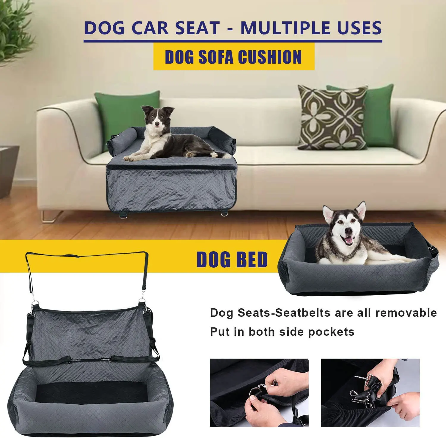 Medium and Large Kennel Multi-functional Car Pet Kennel Travel Bed Comfortable and Safe Anti-scratch Seat