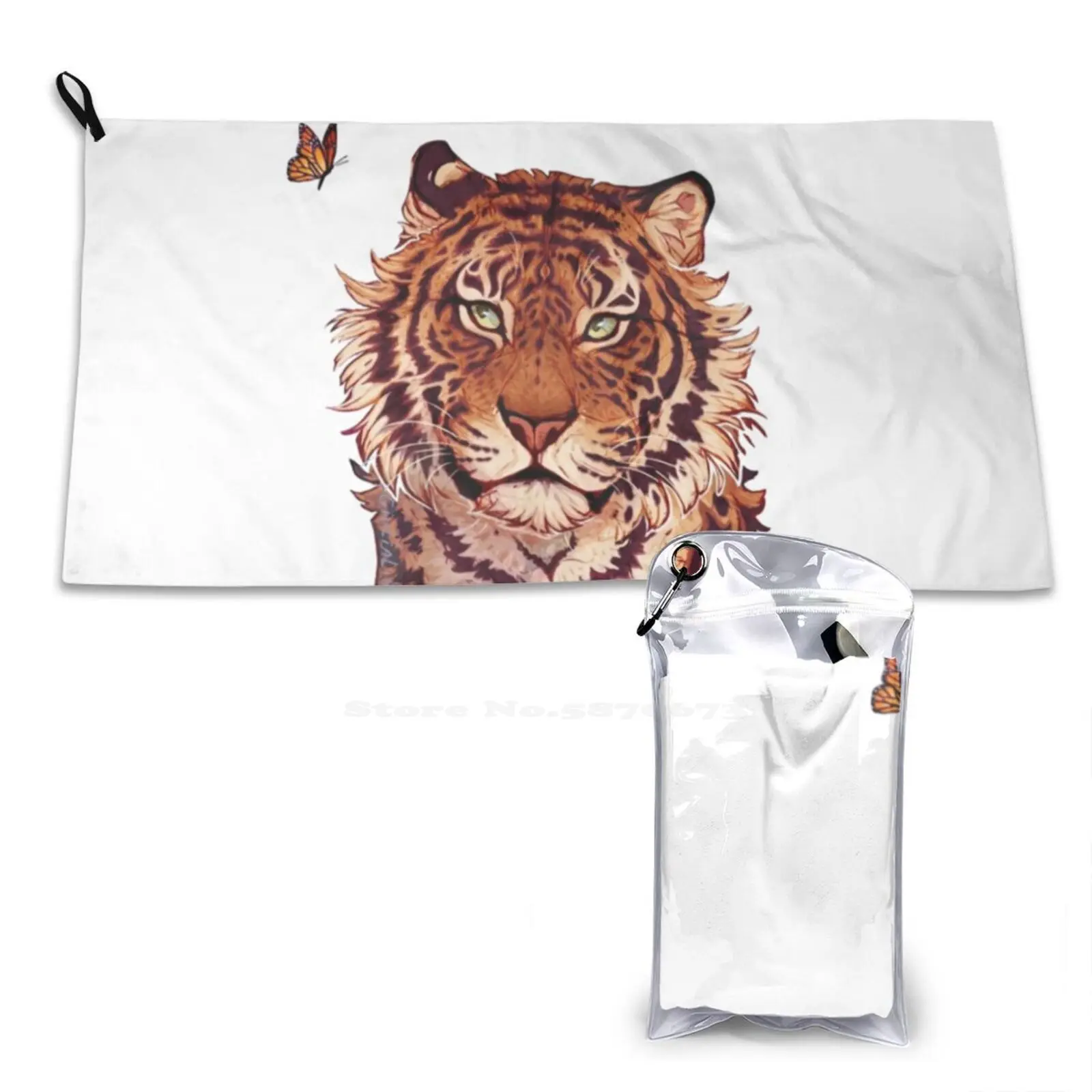 Siberian Tiger Soft Towel Quick Dry Beach Towel Siberian Tiger Tigers Animals Big Cats