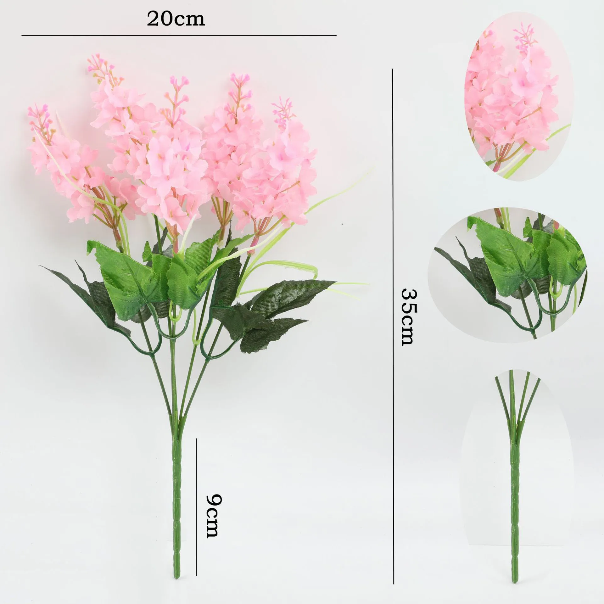 Künstlicher Blumenstrauß, 5 Köpfe, Hyazinthe, 33 cm, Lila, Weiß, Rosa, Gelb, Kunststoff, für Büro, Party, Hochzeiten, Heimdekoration – Detail 12