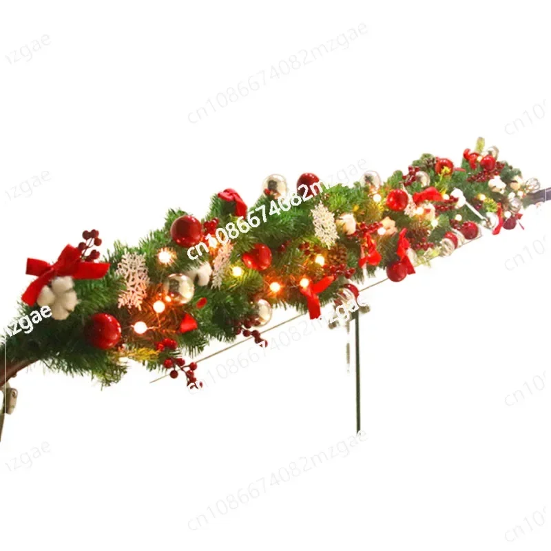 Christmas Decoration 2.7-meter Rattan Vine Circle Flower Wreath Hotel Shopping Mall Window Display Escalator Pendant