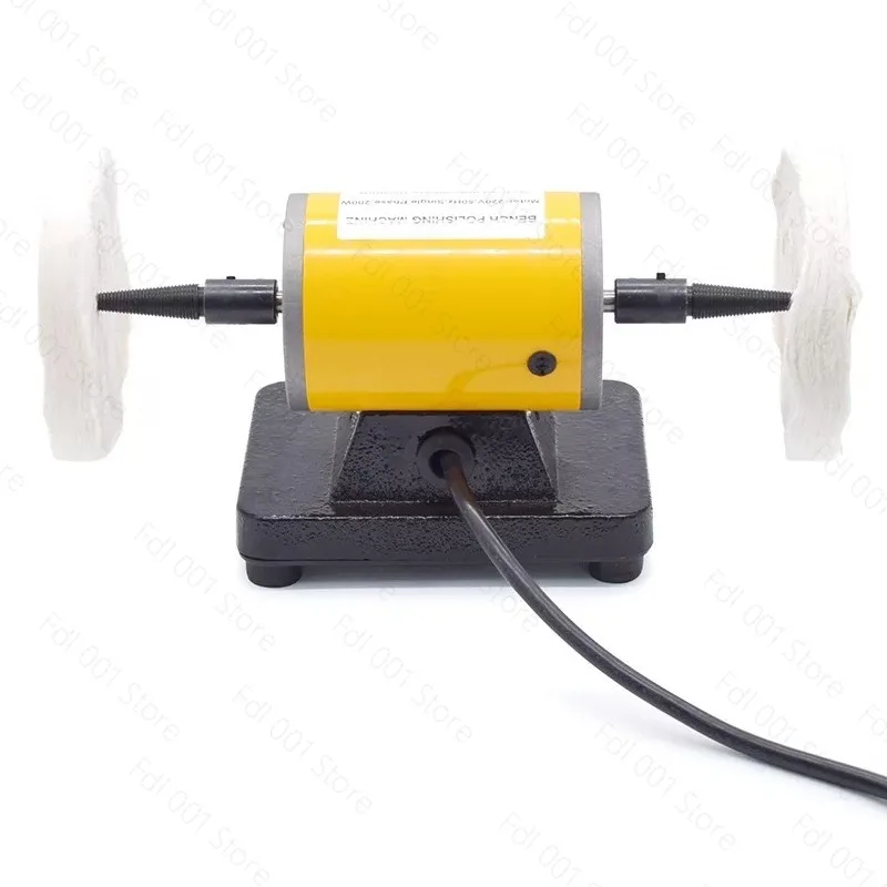 220v Desktop Djustable Speed Mini Polishing Machine Metal Jewelry Polisher Double Wheel Bench Grinder Sip-60