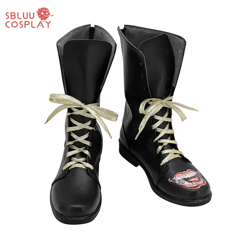 

SBluuCosplay Movie Suicide Clown Joker Cosplay Shoes Black Custom Made Jared Leto Boots Halloween Outfit