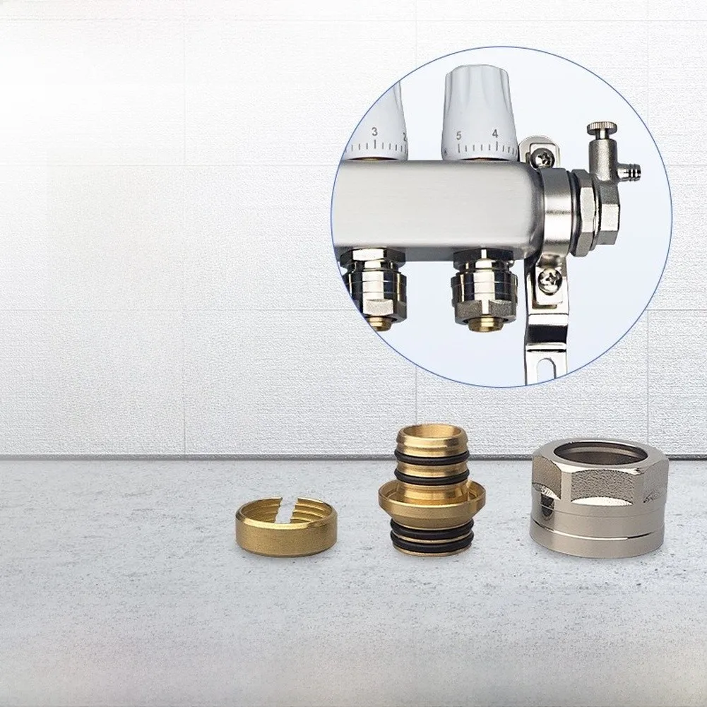 3PCS Brass Underfloor Heating Manifold Connector G3/4 Threaded Water Collector Branch Pipe Adapter For PE-RT Pipes High Temp=