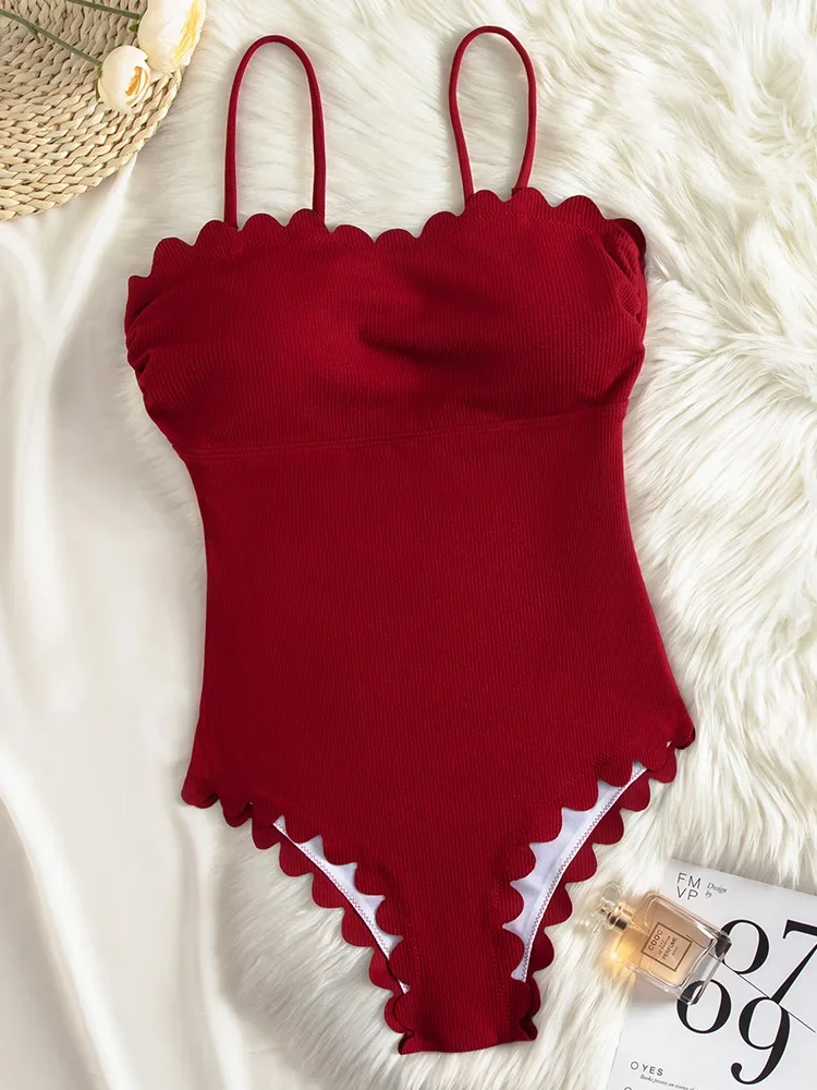 Women Swimwear Ruffles Swimsuit 2022 New Solid Bodysuit Hollow Out Monokini Bathing Suit Brazilian Beachwear One Piece Summer XL