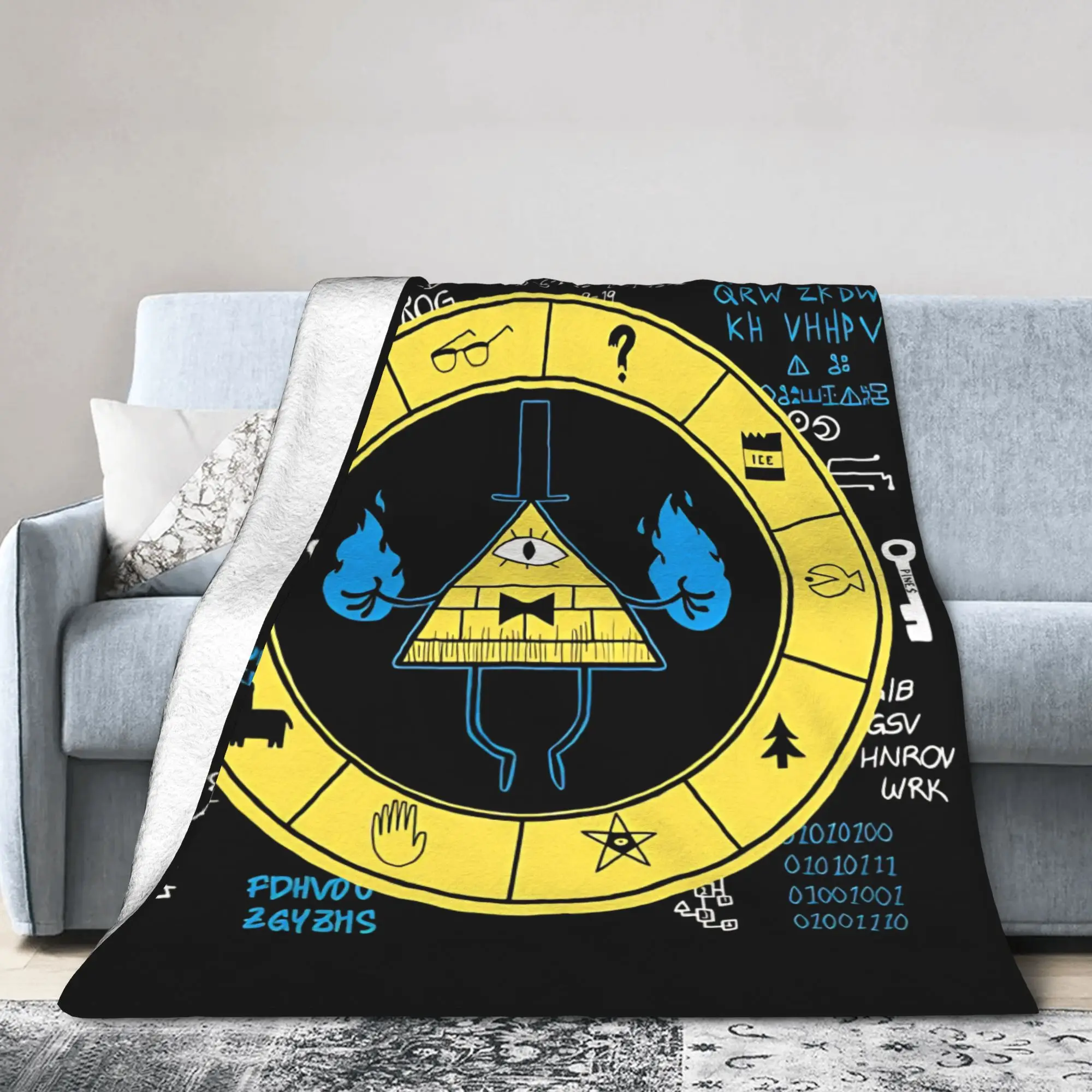 Gravitys Falls Bill Cipher Blanket Flannel  Super Warm Throw Blankets for Bedding Couch Bedroom Quilt