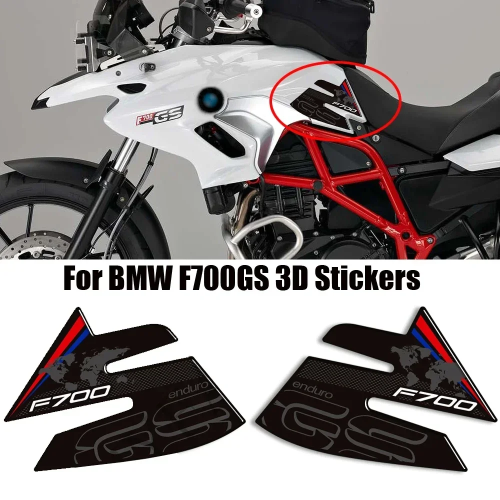 Stiker dekorasi sepeda motor bantalan tangki pegangan stiker pelindung Gas Kit minyak bahan bakar lutut untuk BMW F700GS F700 F 700 GS