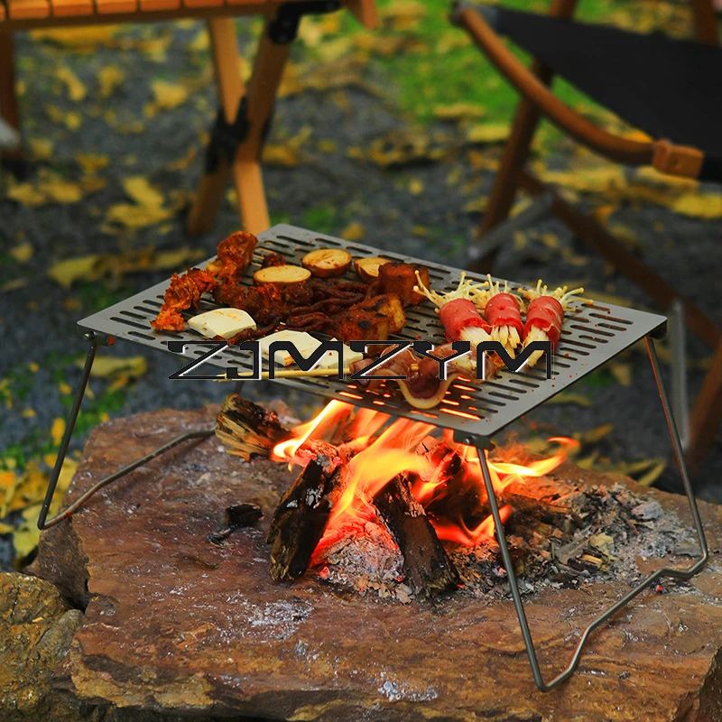 

Portable Outdoor Titanium Baking Tray Folding Removable Barbecue Plate For Camping Hiking Picnic Travel BBQ Tool