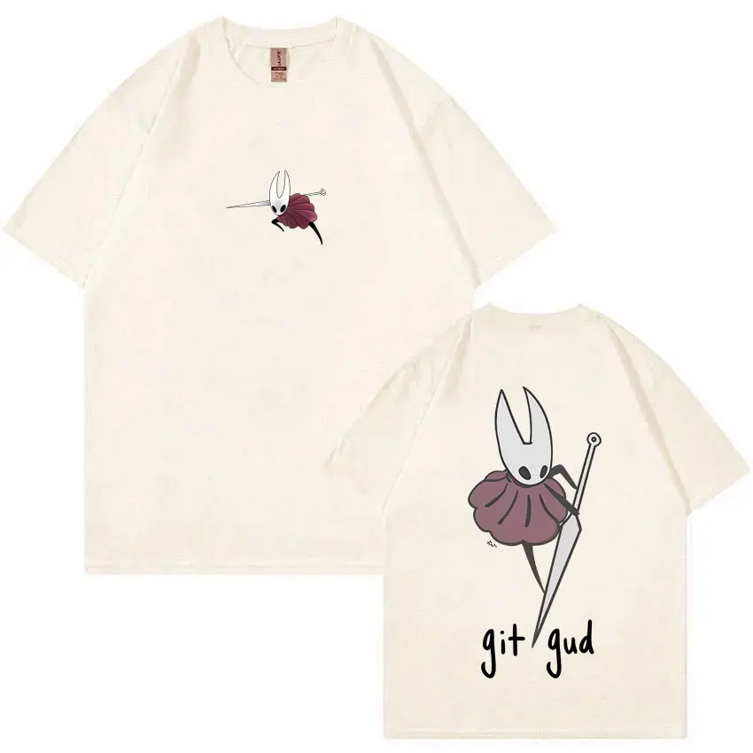 

Game Hollow Knight Git Gud Graphic T-shirt Men Women Casual Oversized T Shirts Male Fashion Streetwear Unisex Soft Cotton Tees