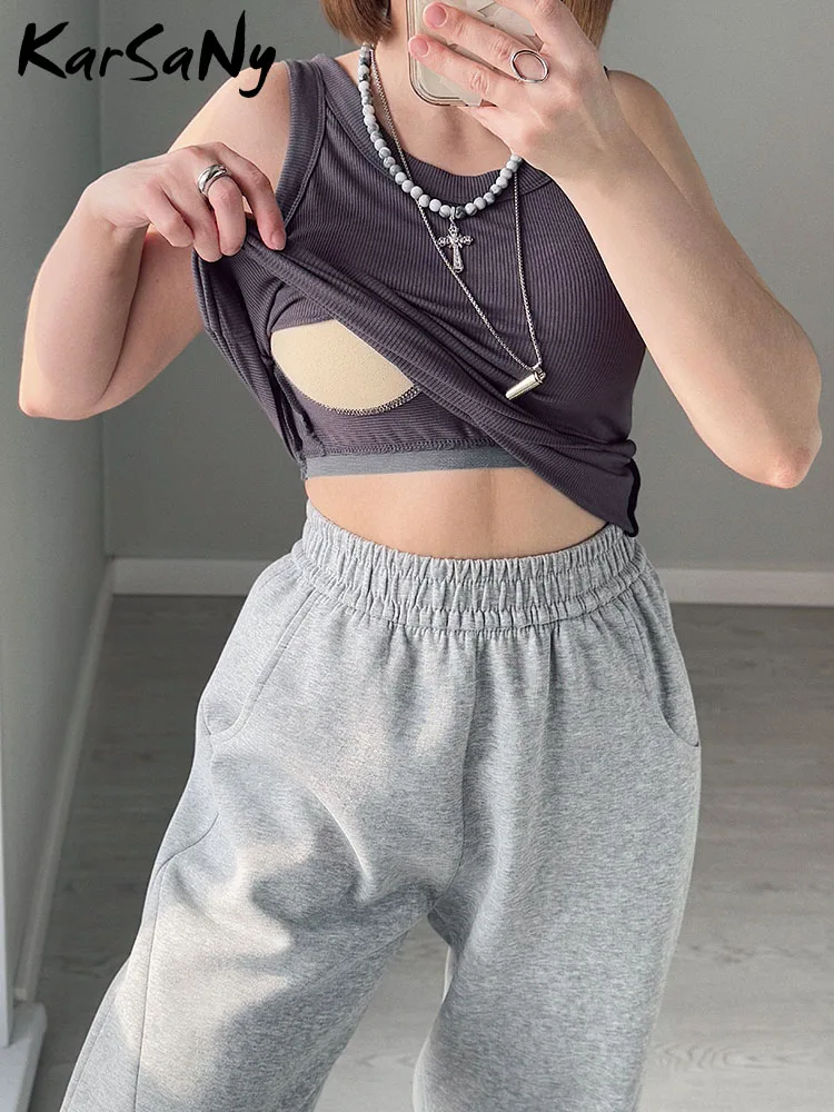 Summer Tank Tops With Built In Bra Women Basic 2025 Outfits Outerwear Soft Thread Sleeveless Bottom White Top For Women Tank Top image 3