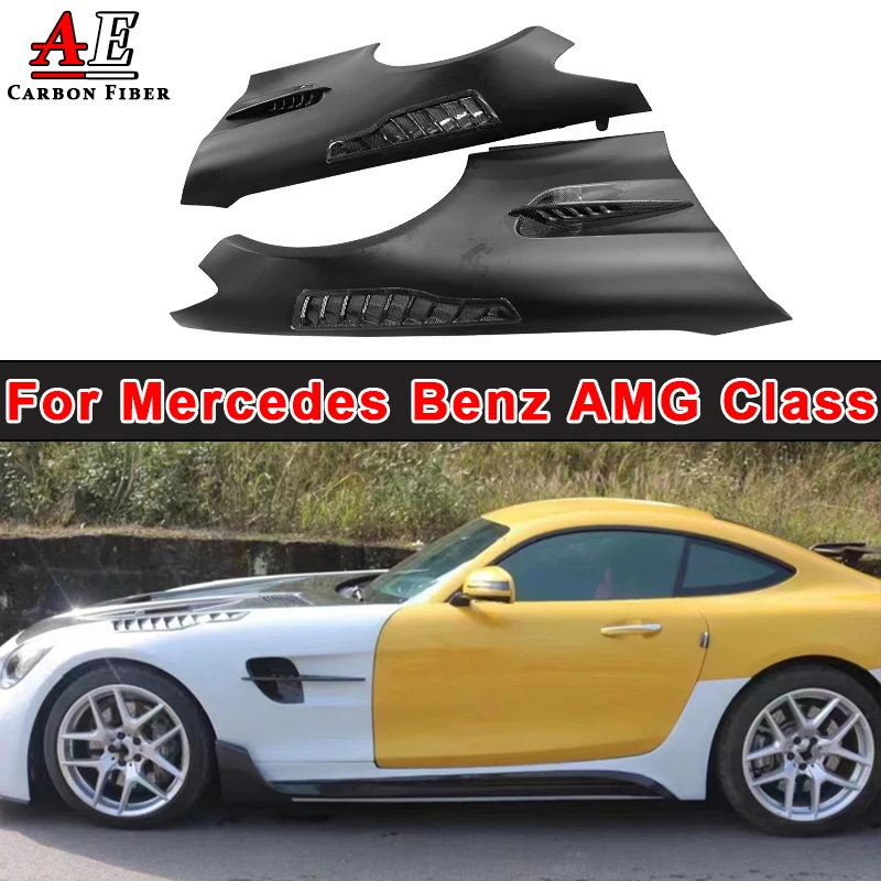 Carbon Fiber Front Bumper Side Fender Air Vent Cover For Mercedes Benz AMG Class Door Fender GT Style Body Kit