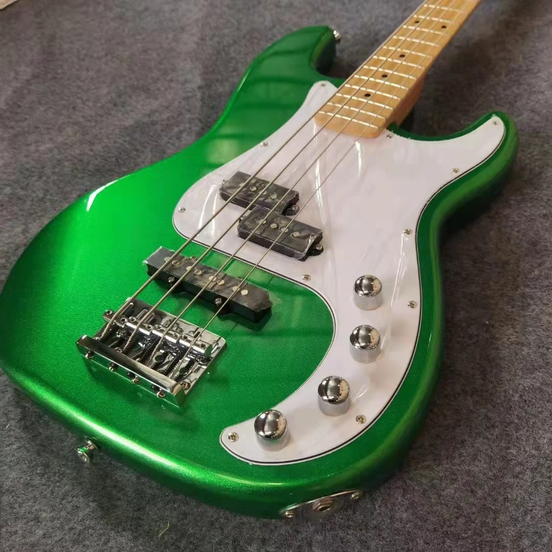 Smiger Metallic Green 4 Strings Electric Bass Guitar With Polish Maple Fingerboard Electric Bass Guitar