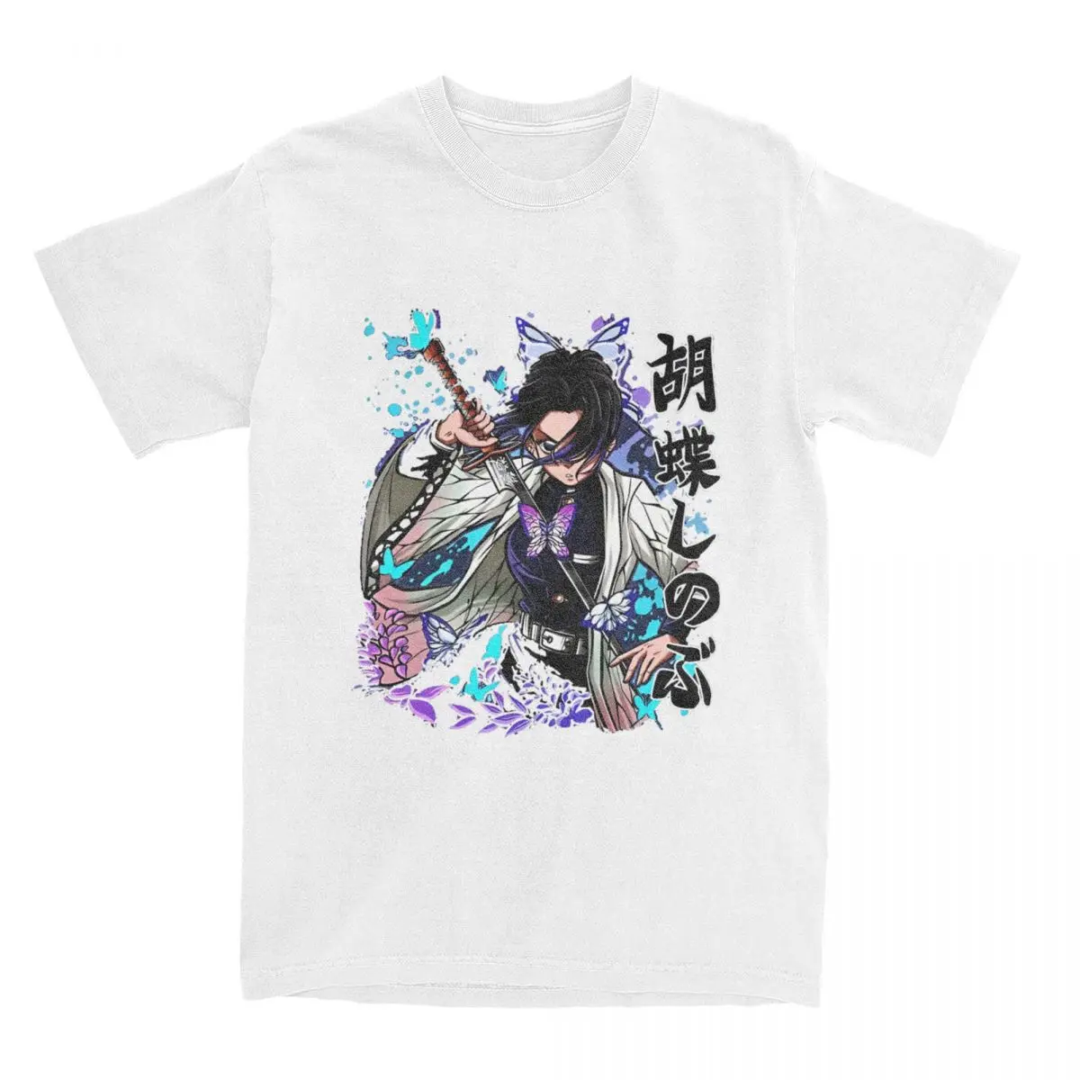 Demon Slayers Shinobu T-Shirt for Men Women Anime Leisure Cotton Tee Shirt Crewneck Short Sleeve T Shirts Graphic Clothing