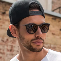 Fashion Round Sunglasses Men Brand Designer Vintage Sun Glasses Male Black Retro Cat Eye Frame Outdoor Driving Oculos De Sol