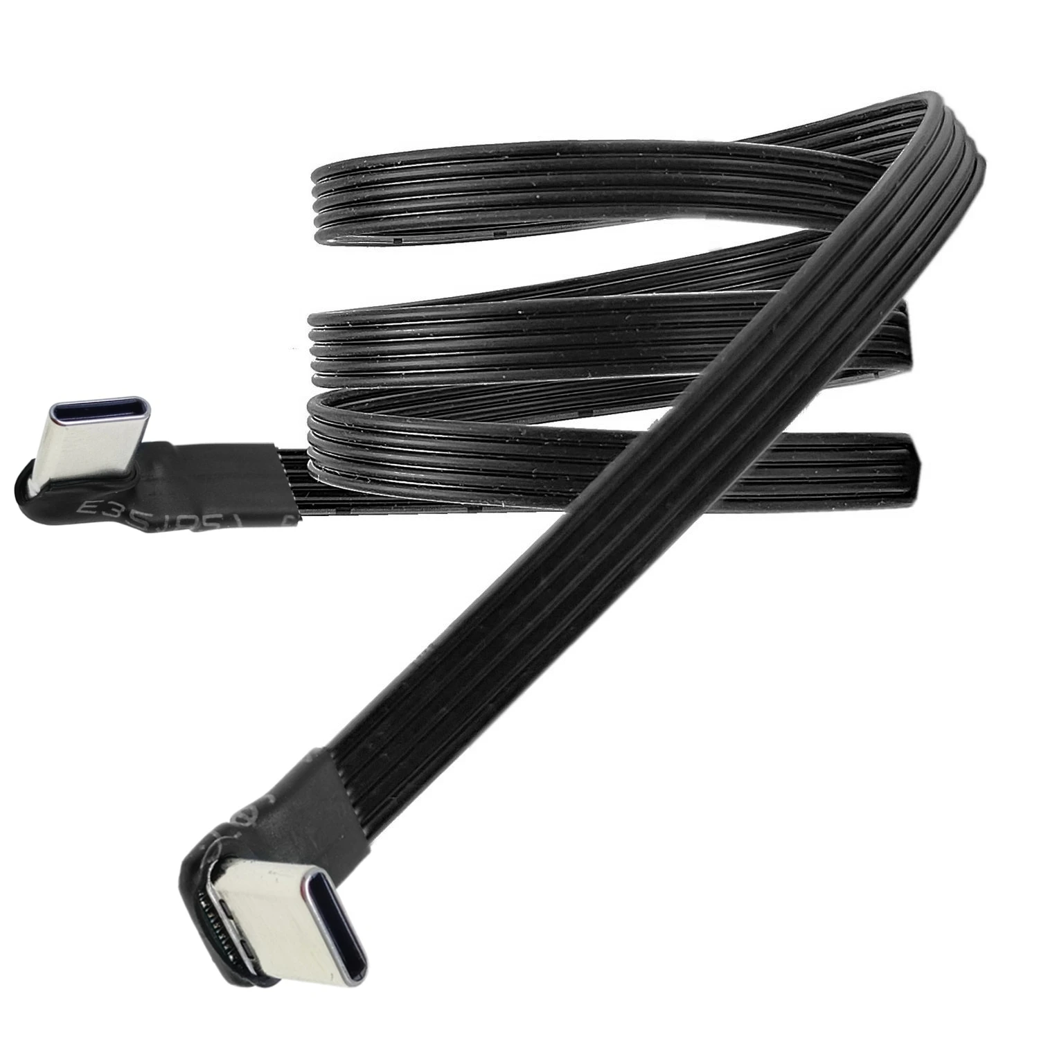 5CM 10CM 20CM 30CM 50CM 100CM USB 2.0 Tipo C para Tipo C Cabo de Extensão 90 °   Adaptador FPC FPV Banda Flat USB C Cabo 3A 5CM-100CM