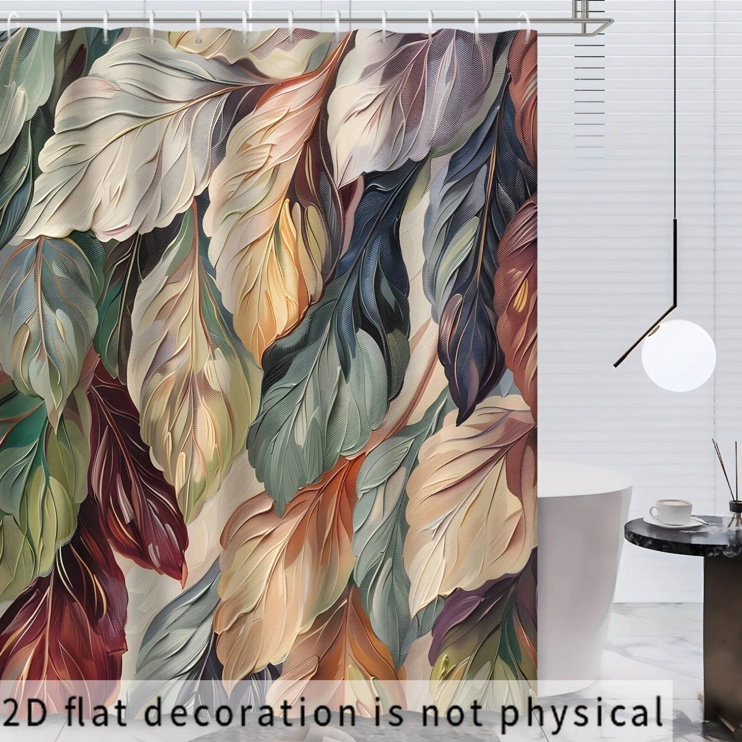 

Large Print Tropical Botanical Leaf Pattern Shower Curtain for Bathroom Waterproof Home Decor Jungle Style Bath Curtain Liner