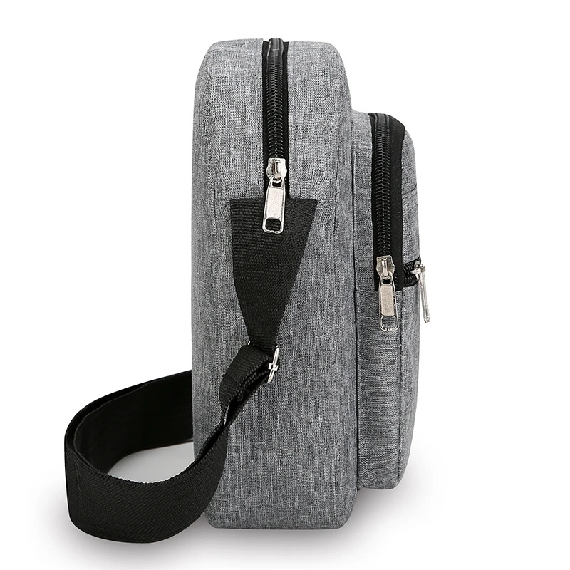 Simple Canvas Casual Crossbody Bag, Wear‑resistant Multi‑compartment Men Daily Travel Shoulder Bag