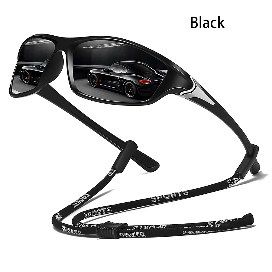Modische UV400-Sonnenbrille mit Metallrahmen, Unisex, Outdoor-Sport-Schutzbrille mit Kette zum Bergsteigen und Angeln – Detail 2