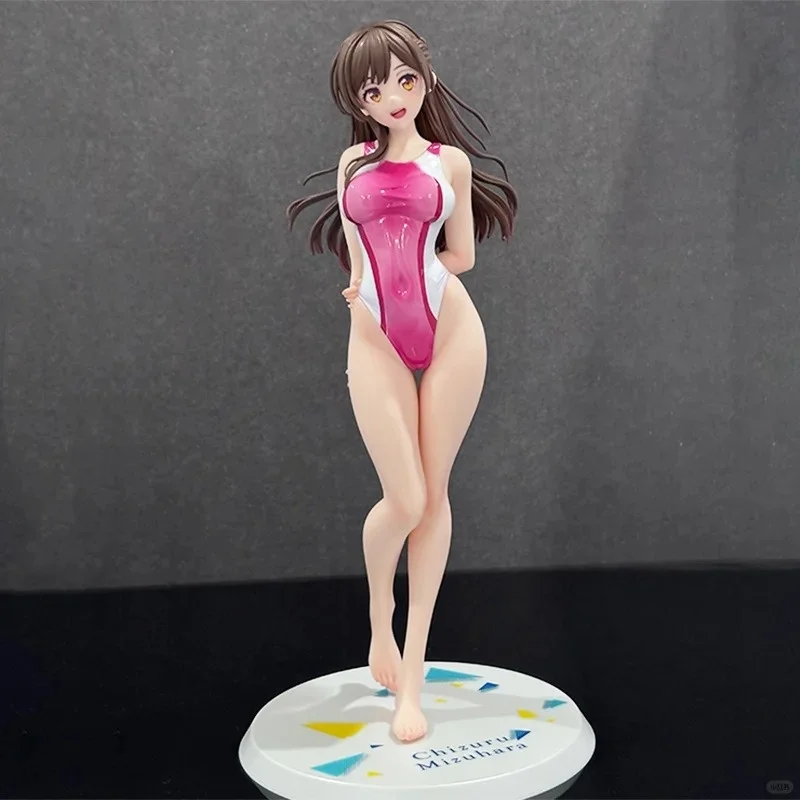 

New Anime Rental Girlfriend Model Ornaments Suwa Chiharu Swimsuit Competition Posture Otaku Statue Decorations Collection Toys
