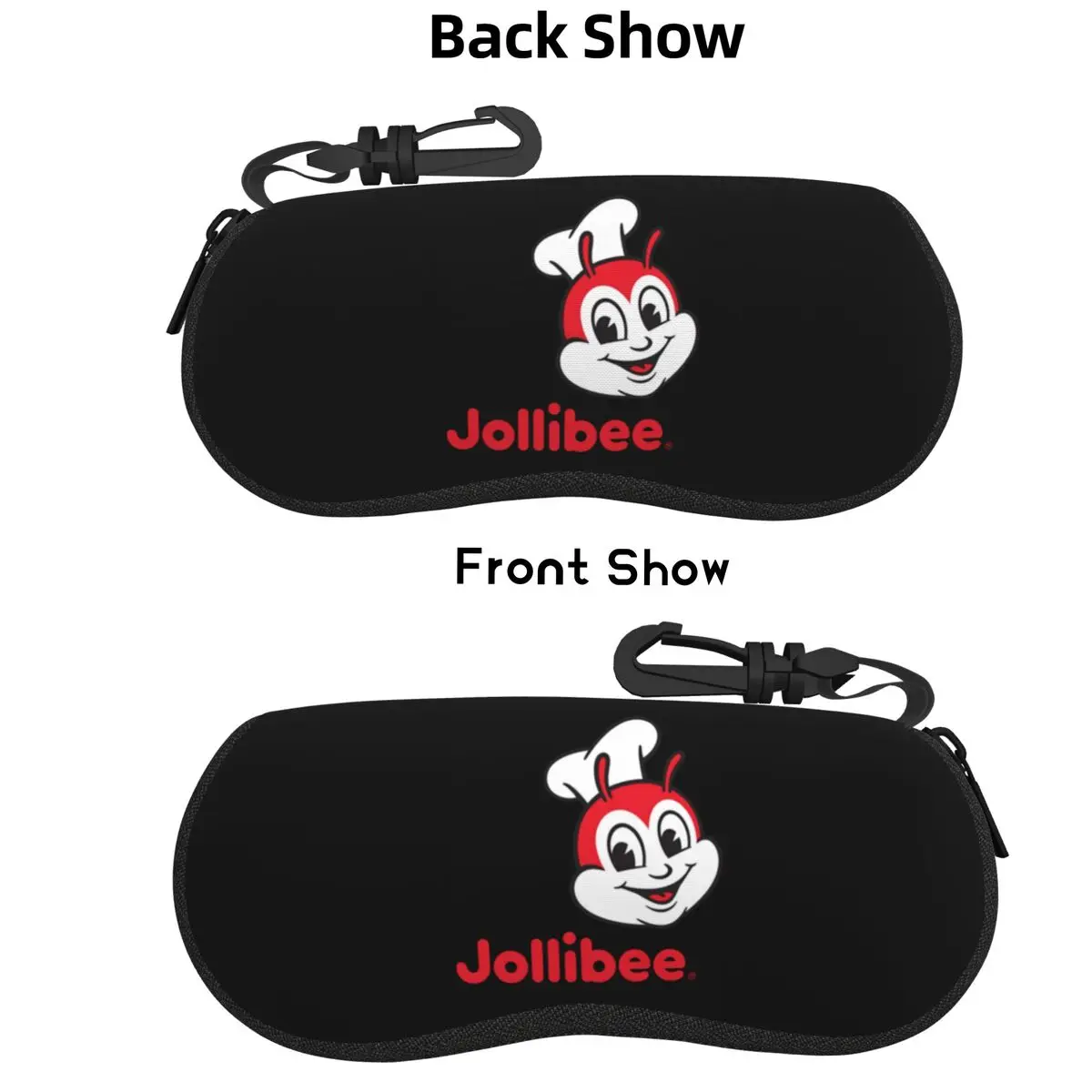 

Jollibee 2 Shell Glasses Case Portable Sunglasses Box Women Men Soft Eyeglass Bag Pouch