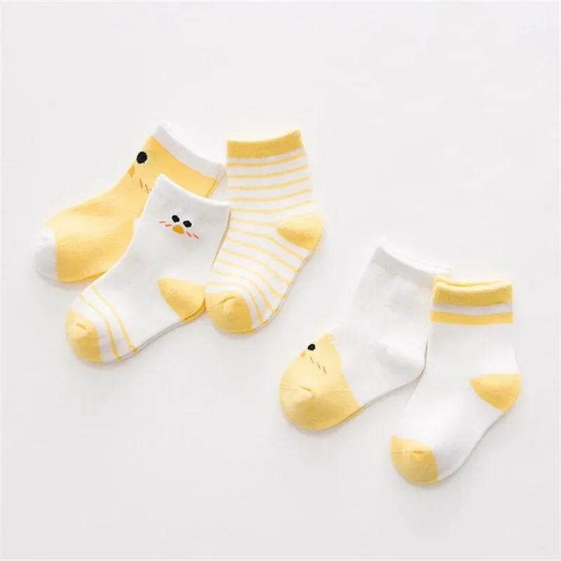 5Pairs/lot Cotton Striped Baby Socks Newborn Boys Girls Sock Cute Toddler Kid 3-12Y