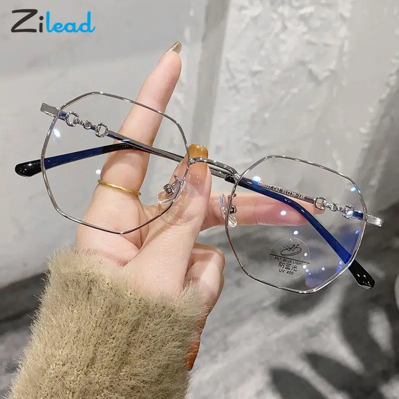 

Zilead Anti-blue Light Myopia Glasses Women Men Fashion Metal Nearsighted Eyeglasses Unisex Shortsighted Eyewear Diopters 0-600