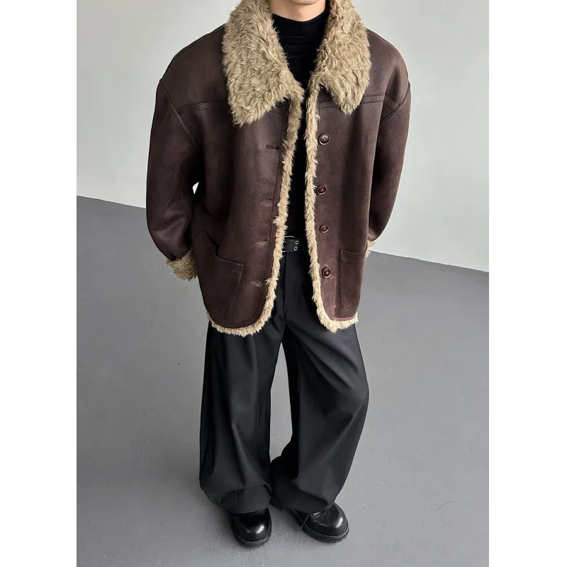 Men's 2025 Winter New Double-sided Wear Parkas Masculinity PU Leather Thickened Parkas Men's Warm Chic Faux Fur Integrated Coats