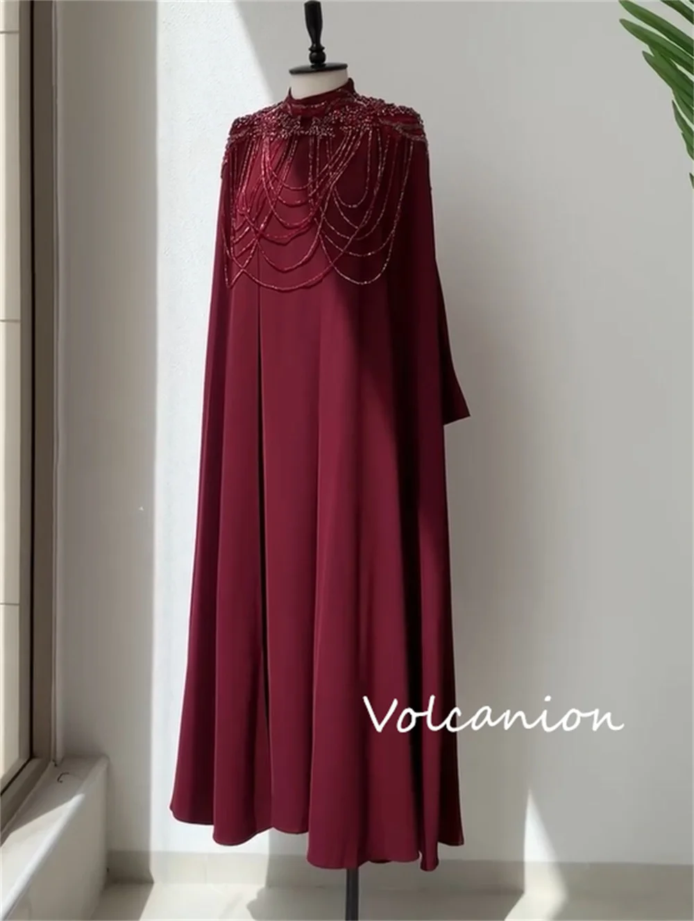 カスタマイズされた中国風ジャージスパンコールプリーツストレートハイカラーロングドレスオーダーメイドの機会絶妙な