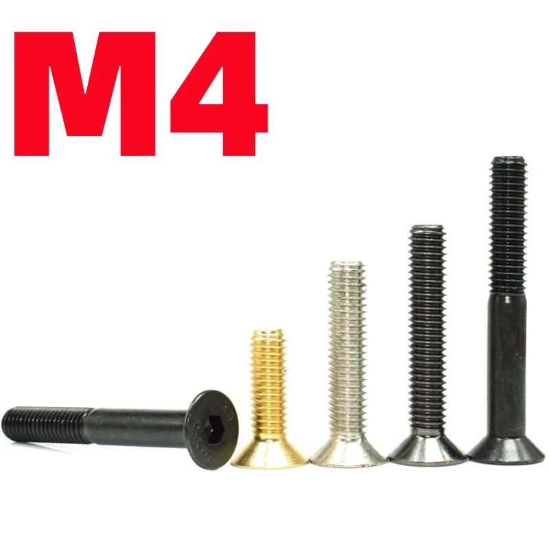 M4 Countersunk Hex Socket Screws 12.9 Grade Alloy Steel DIN7991, RC Model & Industrial Fasteners, Black Nickel/Titanium Gold/Nic