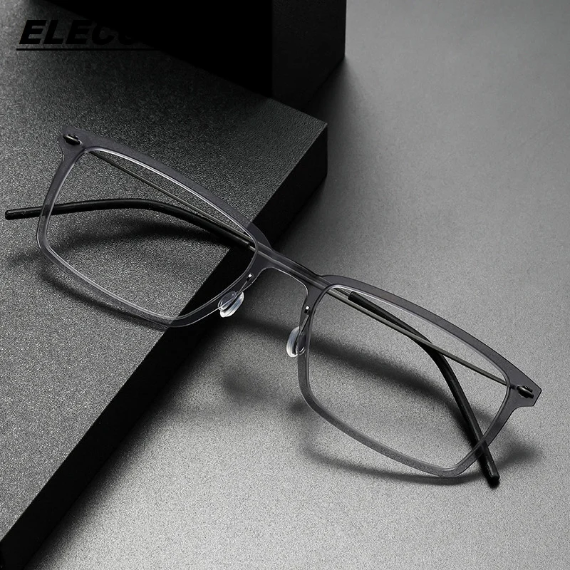 ELECCION Lightweight Nylon Titanium Glasses Frame Men and Women Optical Myopia Eyeglasses Screwless Eyewear Frames 6528