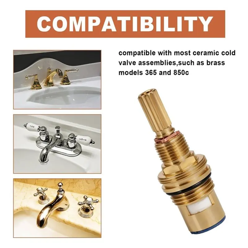 ABKP-Brass 1-001 Faucet Cartridge Replacement Cold Side, Compatible With Newport Brass 365 850C, 1/4 Turn Close