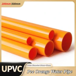 1Pcs Length 200mm 500mm Pvc Orange Water Pipe Outer Diameter 20mm~50mm UPVC Plastic Hollow Water Pipe Aquarium Water Accessories